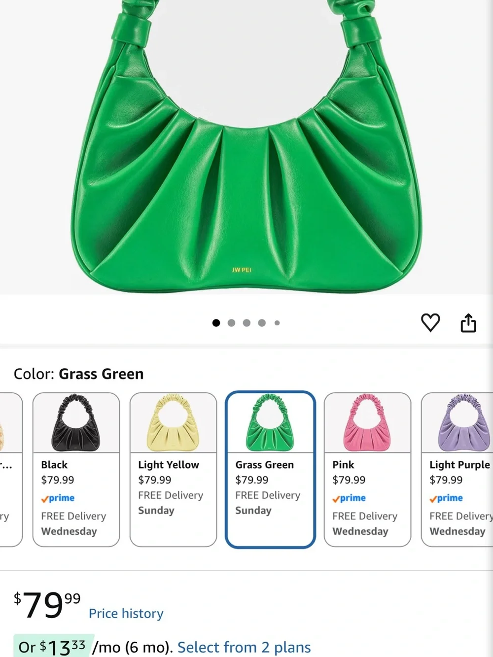 JW PEI Gabbi Green Hobo Bag